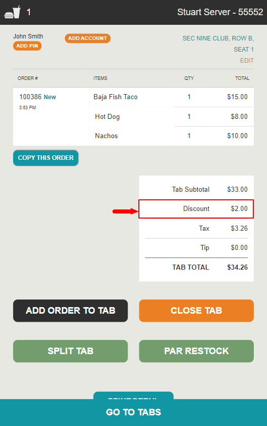 How to apply a Discount code (Order Taker) Tapin2 Knowledge Base